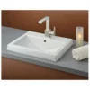 Camilla Semi-Recessed Basin Sink With Single Faucet Drilling - White -VINTAGE TUB Store 1190 WH 1