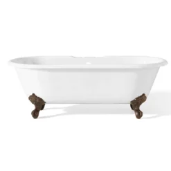 Regal Double Ended Cast Iron Clawfoot Tub - Rim Faucet Drillings