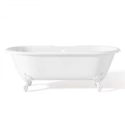 Regal Double Ended Cast Iron Clawfoot Tub - Rim Faucet Drillings 12 Regal Double Ended Cast Iron Clawfoot Tub - Rim Faucet Drillings -VINTAGE TUB Store 2126wh