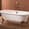 Regal Double Ended Cast Iron Clawfoot Tub - Continuous Roll Rim - No Faucet Drillings -VINTAGE TUB Store 2127 WW 0 S