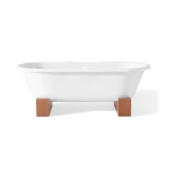Regal Wooden Base Clawfoot Tub - Rim Faucet Drillings -VINTAGE TUB Store 2128 ww 7 nb 3