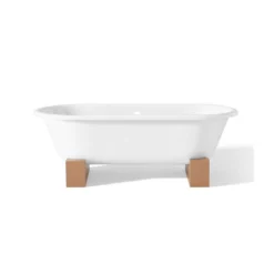 Regal Wooden Base Clawfoot Tub - Continuous Roll Rim - No Faucet Drillings -VINTAGE TUB Store 2129 ww fo 3