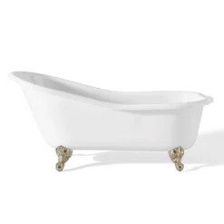 Cast Iron Slipper Clawfoot Tub - Rim Faucet Drillings