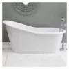 Dakota 68 Inch Cast Iron Slipper Bathtub - Continuous Rolled Rim - No Faucet Drillings - White -VINTAGE TUB Store 2157W