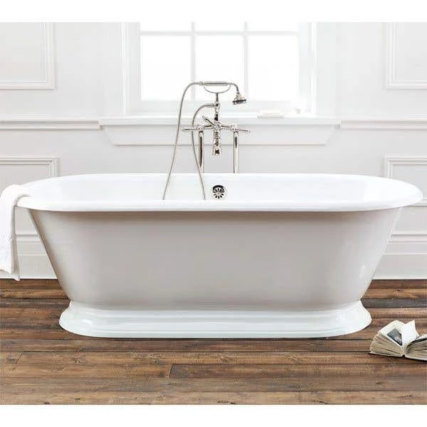 Sandringham 70 Inch Cast Iron Pedestal Bathtub - Continuous Rolled Rim - No Faucet Drillings - White 3 Sandringham 70 Inch Cast Iron Pedestal Bathtub - Continuous Rolled Rim - No Faucet Drillings - White