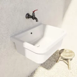 Porcelain Wall Mount Utility Sink -VINTAGE TUB Store 3001 life angle 2 wfljrycoerhtug6t