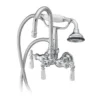 Clawfoot Tub Wall Mount Gooseneck Tub Faucet With Handshower - Chrome -VINTAGE TUB Store 3107 CH