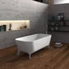 Palermo 71 Inch Solid Surface Double Ended Clawfoot Bathtub - No Faucet Drillings - Gloss White -VINTAGE TUB Store 4173 WW
