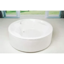 Allegra Acrylic 75 Inch Freestanding Round Bathtub - White