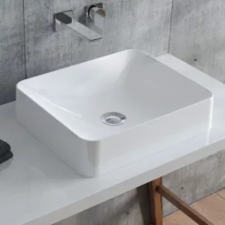 Martini Vessel Bathroom Sink - White