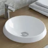 Rossini Round Vessel Bathroom Sink - White -VINTAGE TUB Store B9811