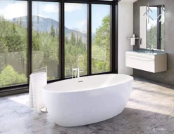 Aria Voce Acrylic Double Ended Freestanding Bathtub - No Faucet Drillings