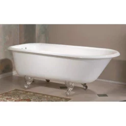 Traditional Cast Iron Clawfoot Tub - Wall Faucet Drillings