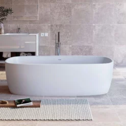 Coletta 71 Inch Freestanding Double Ended Solid Surface Bathtub