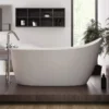 Emmanuelle 2 66 Inch Freestanding Slipper Solid Surface Bathtub - Matte White 2 Emmanuelle 2 66 Inch Freestanding Slipper Solid Surface Bathtub - Matte White -VINTAGE TUB Store EMMA WHT 2