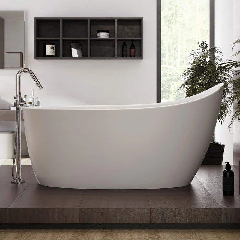 Emmanuelle 2 66 Inch Freestanding Slipper Solid Surface Bathtub - Matte White 3 Emmanuelle 2 66 Inch Freestanding Slipper Solid Surface Bathtub - Matte White