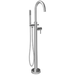 A&E BATH & SHOWER Milan Round Spout Freestanding Tub Faucet With Handshower - Polished Chrome