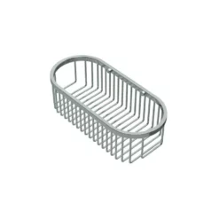 Perfect Solutions Wall Mount Oval Shower Basket - Satin Nickel