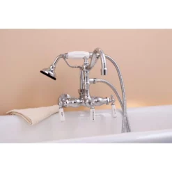 *Limited Quantity Available* Wall Mount Tub Faucet With Handshower - 3-3/8 Inch Centers
