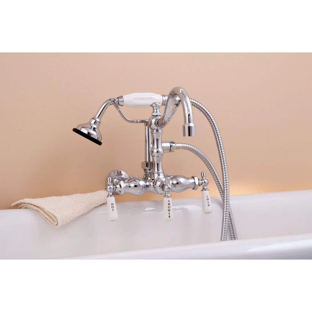 *Limited Quantity Available* Wall Mount Tub Faucet With Handshower - 3-3/8 Inch Centers 3 *Limited Quantity Available* Wall Mount Tub Faucet With Handshower - 3-3/8 Inch Centers
