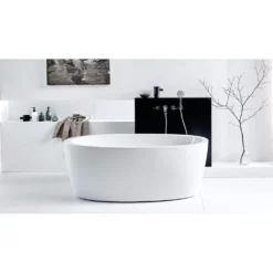 Purescape 63 Inch Acrylic Freestanding Double Ended Bathtub