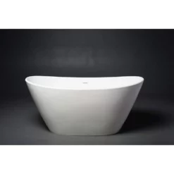 Purescape 61 Inch Aquatex Freestanding Double Ended Tub - White