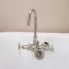Clawfoot Tub Wall Mount Gooseneck Faucet With Porcelain Lever Handles For Riser Connection -VINTAGE TUB Store RM400TWSBN