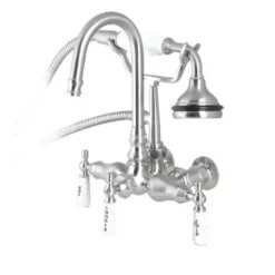 High Spout Gooseneck Wall Mount Clawfoot Tub Faucet