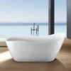 Havana 65 Inch Acrylic Freestanding Slipper Tub - No Faucet Drillings -VINTAGE TUB Store RMA150 S
