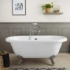Windsor Acrylic Double Ended Clawfoot Tub - Continuous Roll Rim - No Faucet Drillings - Ball & Claw Feet -VINTAGE TUB Store RMADE0WDI S