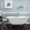 Windsor Acrylic Double Ended Clawfoot Tub - Rim Faucet Drillings - Ball & Claw Feet -VINTAGE TUB Store RMADE7WDI