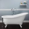 Aurora Acrylic Slipper Clawfoot Tub - No Faucet Drillings - Imperial Ball And Claw Feet -VINTAGE TUB Store RMASL0WSI
