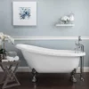 Charleston Acrylic Slipper Clawfoot Tub - Rim Faucet Drillings - Lion Paw Feet -VINTAGE TUB Store RMASL7WLP 2