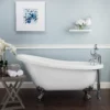 Bristol Acrylic Slipper Clawfoot Tub - Rim Faucet Drillings - Imperial Ball & Claw Feet -VINTAGE TUB Store RMASL7WSI 2