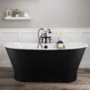 Devon 67 Inch Cast Iron Double Ended Skirted Tub - No Faucet Drillings - Satin Ebony 1 Devon 67 Inch Cast Iron Double Ended Skirted Tub - No Faucet Drillings - Satin Ebony -VINTAGE TUB Store RMSB SATINEBONY