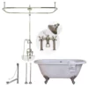 Windsor 60 Inch Acrylic Double Ended Tub & Shower Package - White / Chrome Feet & Fixtures -VINTAGE TUB Store SAVINGSPACKAGE DE60 SH