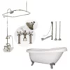 Bristol 62 Inch Acrylic Slipper Tub And Shower Package - White / Chrome Feet & Fixtures -VINTAGE TUB Store SAVINGSPACKAGE01C A SH