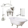 Heritage 60 Inch Cast Iron Clawfoot Tub Shower Package With British Telephone Faucet - White / Chrome Feet & Fixtures -VINTAGE TUB Store SAVINGSPACKAGE01RC SH