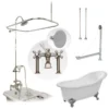 Adela 62 Inch Cast Iron Slipper Clawfoot Tub & Shower Package - White / Chrome Feet & Fixtures -VINTAGE TUB Store SAVINGSPACKAGE41 SH