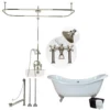 Serenity 72 Inch Acrylic Double Slipper Tub And Shower Package - White / Chrome Feet & Fixtures -VINTAGE TUB Store SAVINGSPACKAGE72 SH