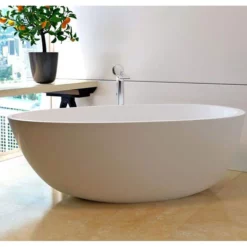 Spoon 2 66 Inch Egg Shaped Freestanding Solid Surface Bathtub