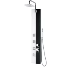 A&E BATH & SHOWER Vista X Shower Panel - Black And White Glass