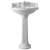 China Series Small Washbasin With Backsplash Pedestal Sink -VINTAGE TUB Store WHAR814 815 S