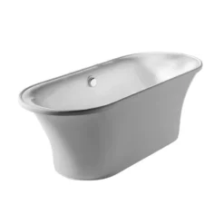 74-1/2 Inch Oval Double Ended Acrylic Freestanding Bathtub - White