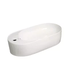 Isabella Collection Oval Above Mount Basin With Integrated Bowl - White
