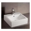 Isabella Collection Square Wall Mount Sink With Overflow - Single Faucet Drilling - White -VINTAGE TUB Store WHKN1059 W