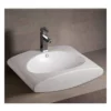 Isabella Collection Rectangular Vessel Sink With Integrated Oval Bowl - White -VINTAGE TUB Store WHKN1098 W
