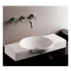 Isabella Collection Rectangular Vessel Sink With Integrated Round Bowl - White -VINTAGE TUB Store WHKN1112 W