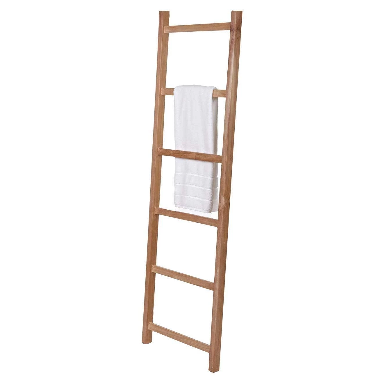 71 Inch Teak Towel Ladder With 6 Bars 2 71 Inch Teak Towel Ladder With 6 Bars
