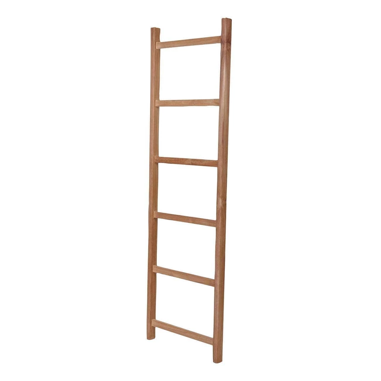 71 Inch Teak Towel Ladder With 6 Bars 5 71 Inch Teak Towel Ladder With 6 Bars - Image 4